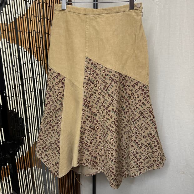 beaux-arts flower corduroy skirt 