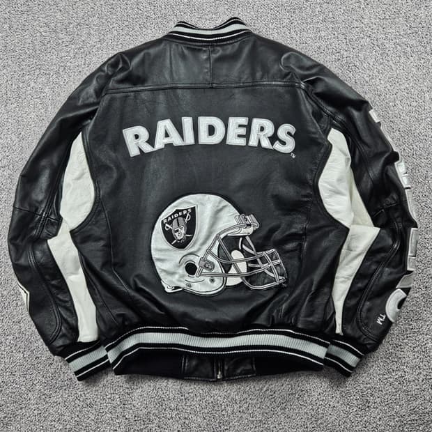 G-lii NFL 오클랜드 레이더스 배색 가죽 자켓 ( S )/ 9898