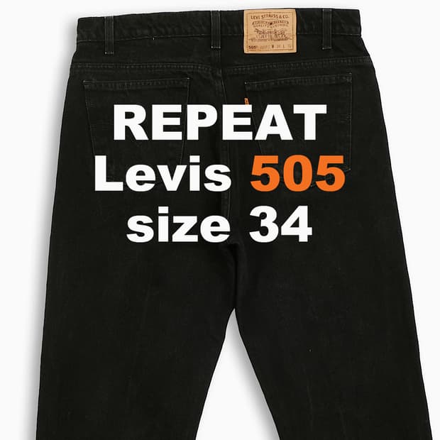 리바이스 505 오렌지탭 흑청 90s 34 인치 OR50536175