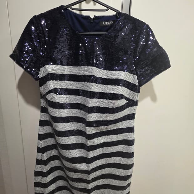 로렌 랄프로렌 스팽글 스트라이프 미니 원피스 0