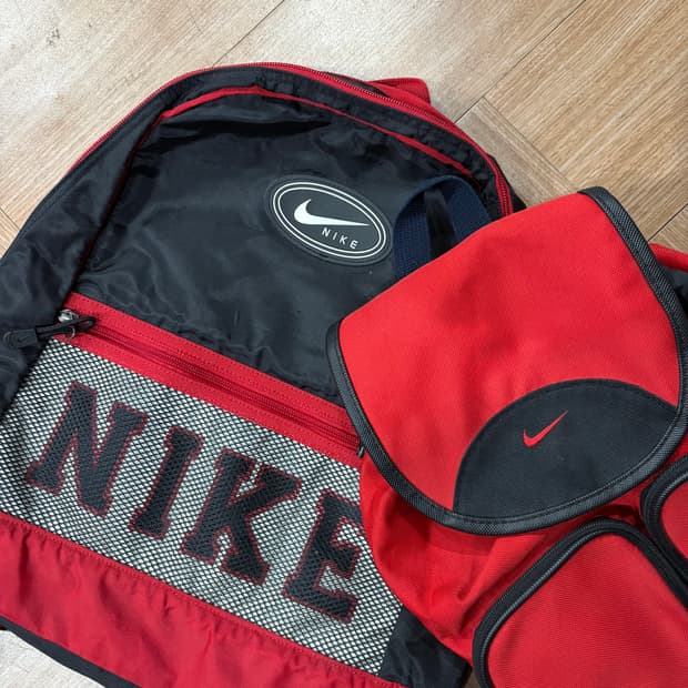 90s 나이키 레드 블랙 백팩