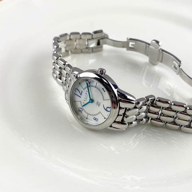 CELINE round shell steel watch
