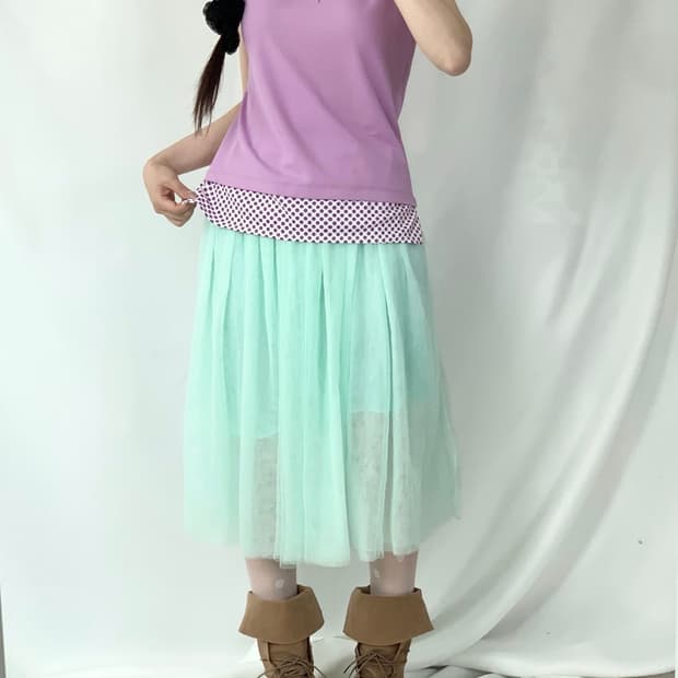 포도맛 ♥ 도트 레이어드 귀요미t