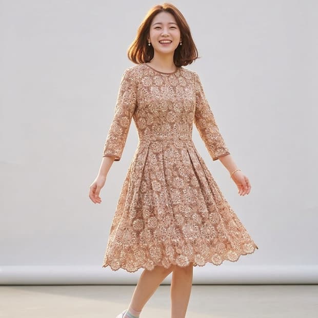 💐봄원피스 | 질바이질스튜어트 펀칭 레이스 미디원피스 55 | 러블리핏