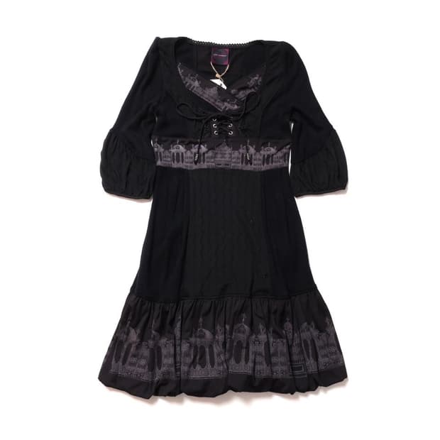 오즈 온 Ozz On Pattern Frill Dress  