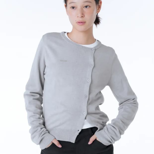 Unbalanced knit cardigan GREY