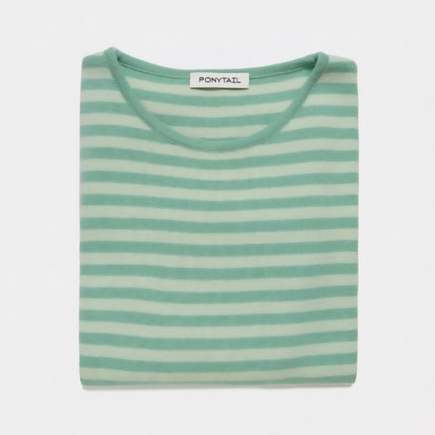 포니테일 메론 스트라이프 니트