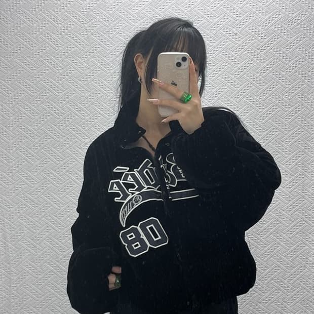 배디 고딕 스트릿 힙합 벨벳 벨루어 패딩 M C08293