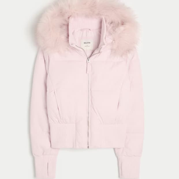 (새상품) 홀리스터 패딩 xs 라일락 핑크