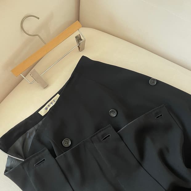 요지 야마모토 Wxyz 블랙 드레이프 스커트