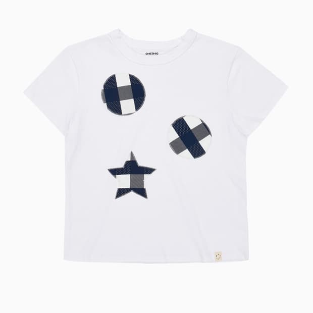 오헤시오 CHECK PATCHY T-SHIRTS, WHITE