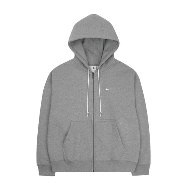 나이키 NRG 솔로 스우시 풀 집업 후드 다크 그레이 헤더 - 아시아 M