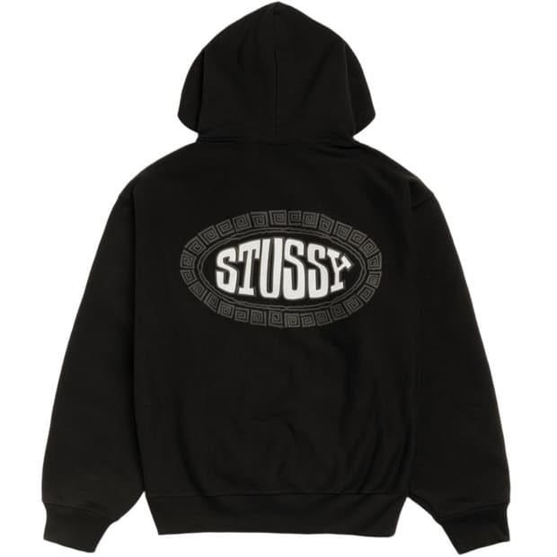 스투시 타일 오벌 후드 블랙