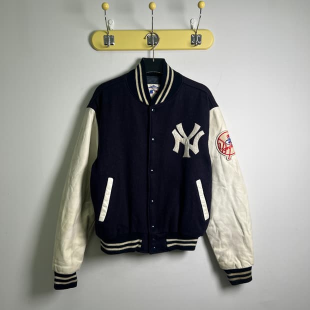 90's usa 오리지널 빈티지 MLB 양키스 바시티 자켓 M