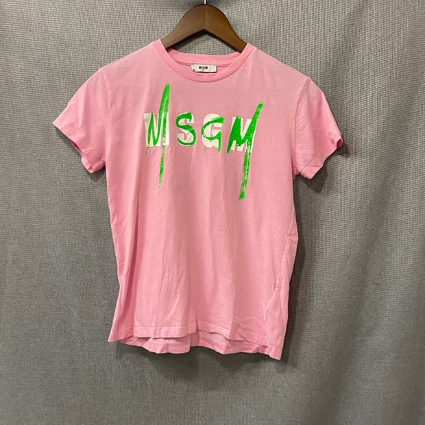 MSGM 키즈 로고 프린팅 반팔티