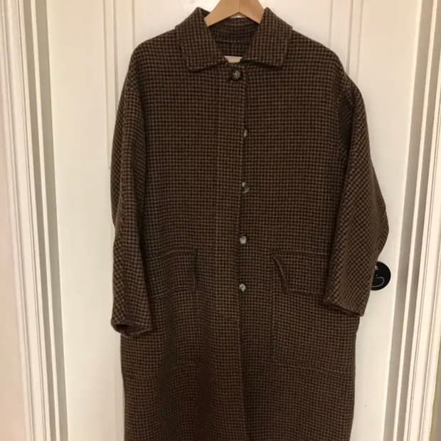 핸드메이드 히든 싱글 코트 (브라운 체크)