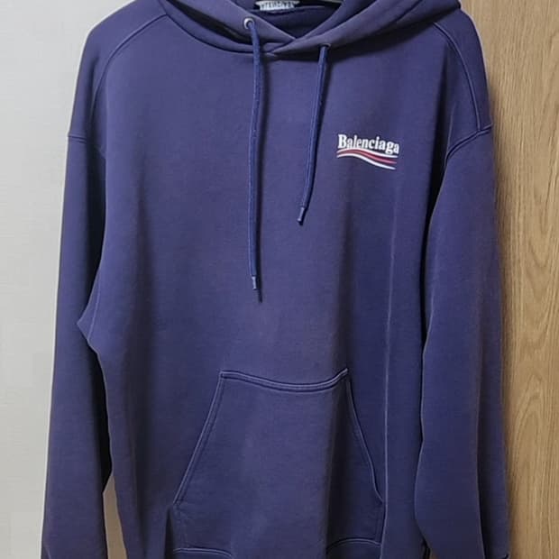 발렌시아가 웨이브로고 후드티