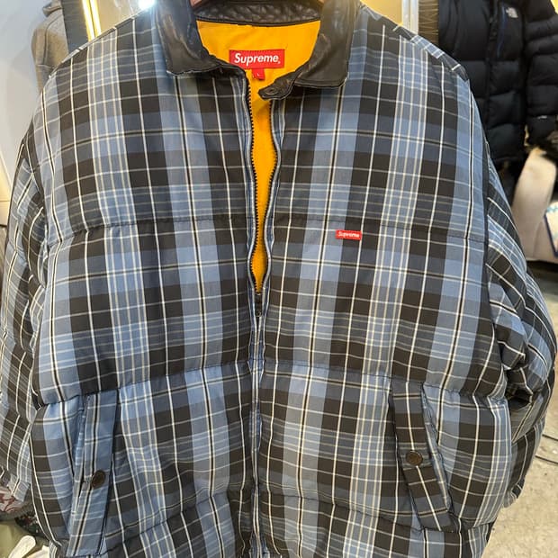 슈프림 체크 푸퍼 패딩 자켓