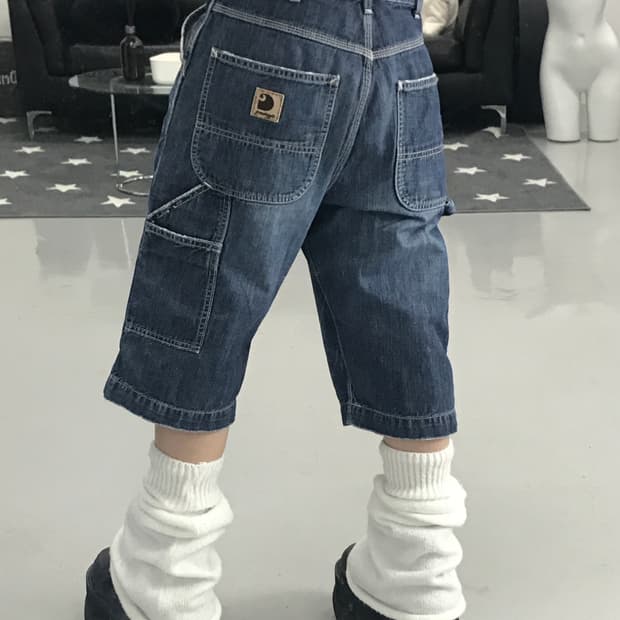 칼하트 카펜터 빈티지 워크 데님 하프팬츠