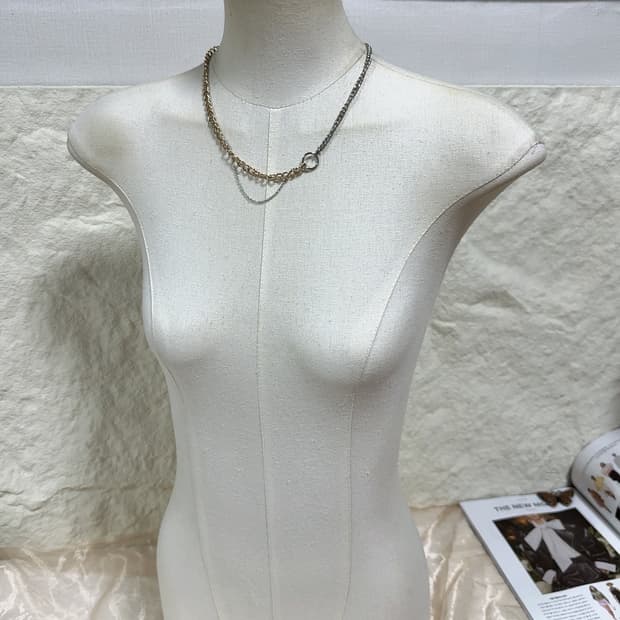 빈티지 ICNG 레이어드 쿠바체인 목걸이