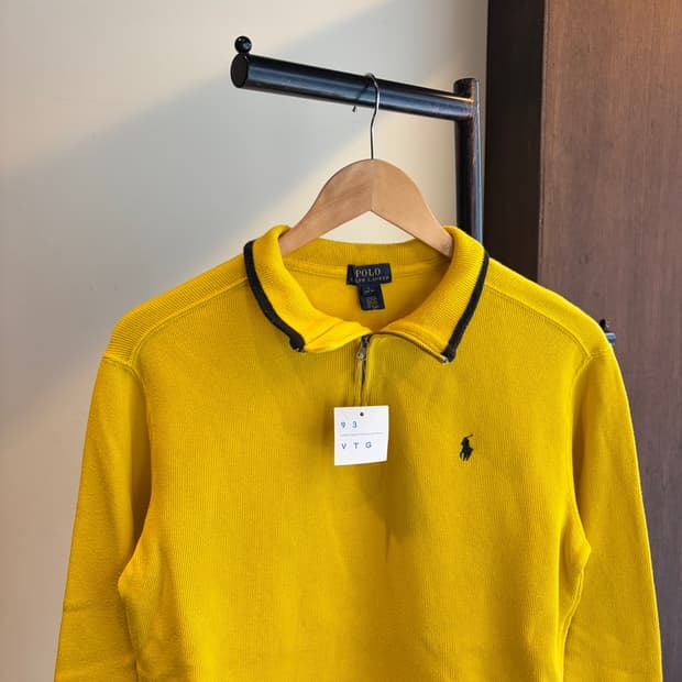 16119 - 폴로 랄프로렌 옐로우 반집업 니트