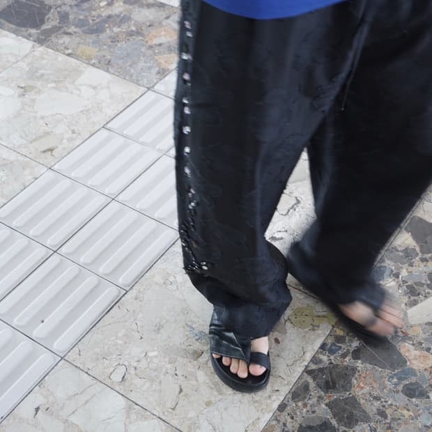 (S)유스 플라워 자카드 팬츠