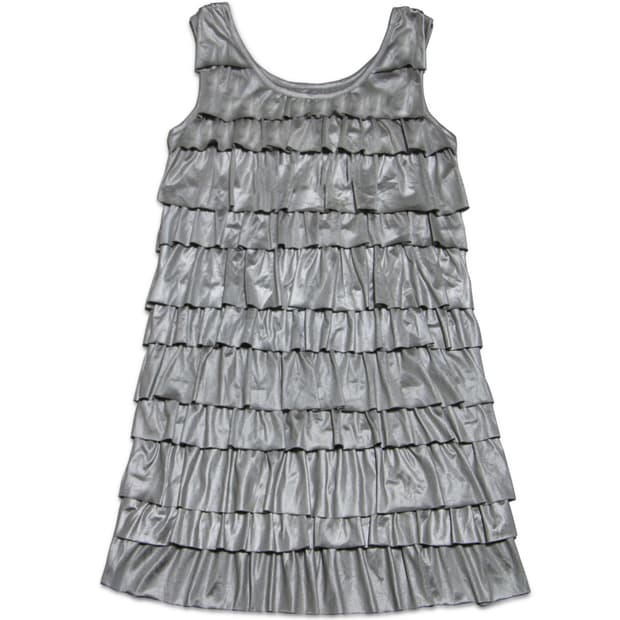 Silver Tiered Ruffle dress