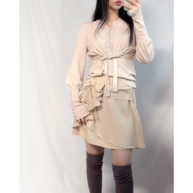 레스트로즈 리본 모티브 스커트