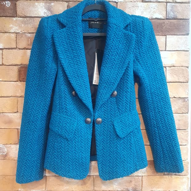 새상품)JESSI N.Y 트위드 자켓 그린 44