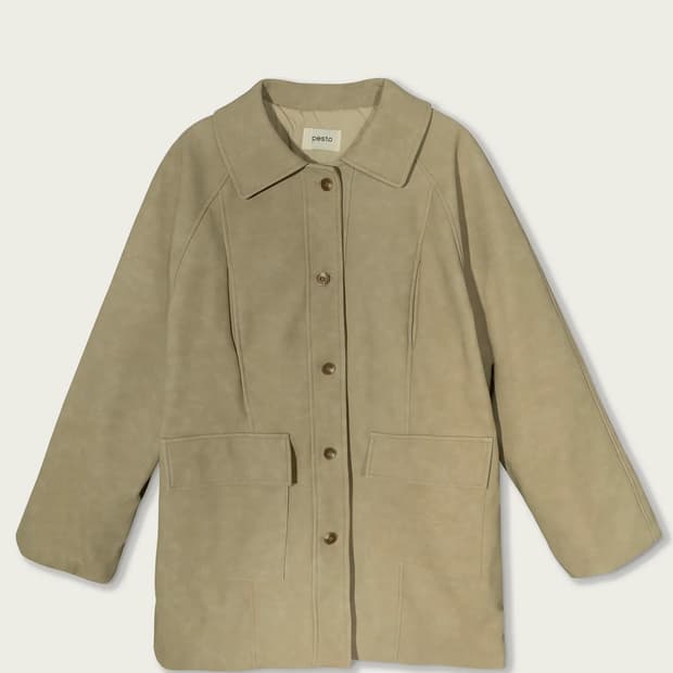 (설명참고) HALF PADDED LEATHER JACKET SAND