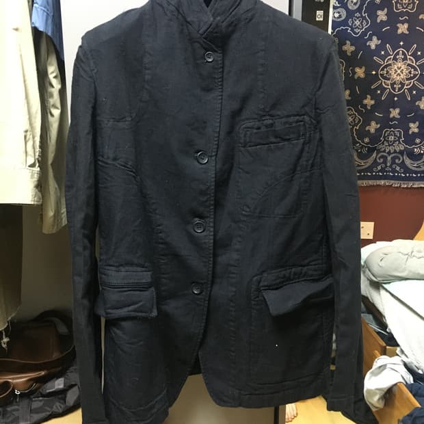 꼼데가르송 옴므 스트라이프 큐프로 리버서블  자켓