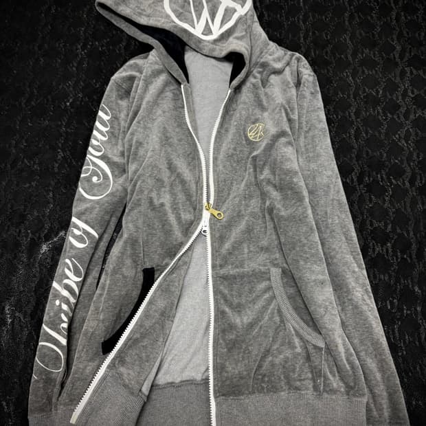 “24karats” Y2K Print Grey Velvet 2-way H