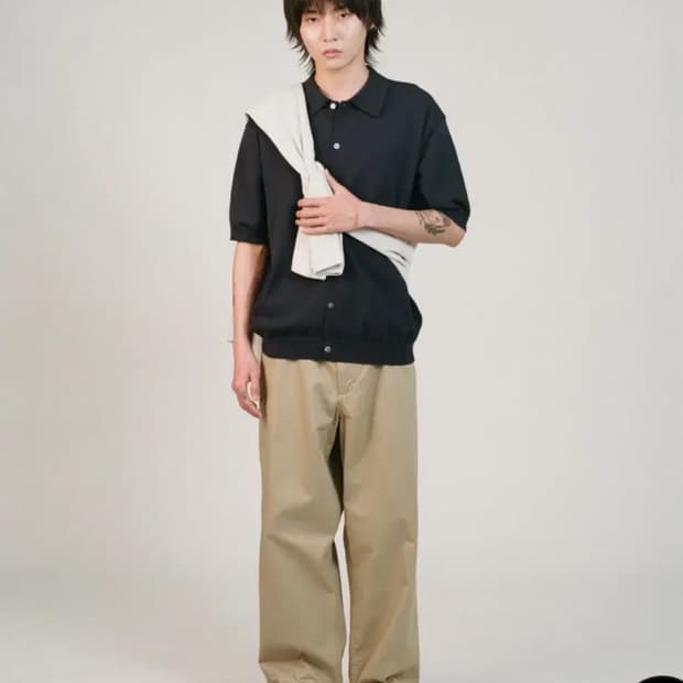 셔터 / 플레인하프가디건 블랙 / M