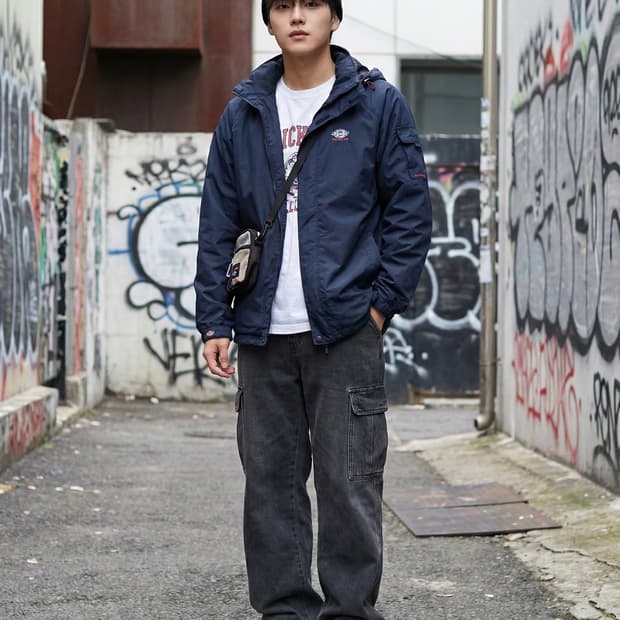 Dickies 디키즈 로고 자수 바람막이 자켓