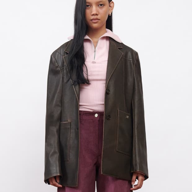 [텍 달린 새상품] 기준 Kijun Faux Leather 스티치 블레이