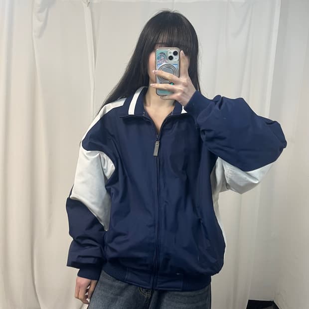 Majestic navy nylon blouson