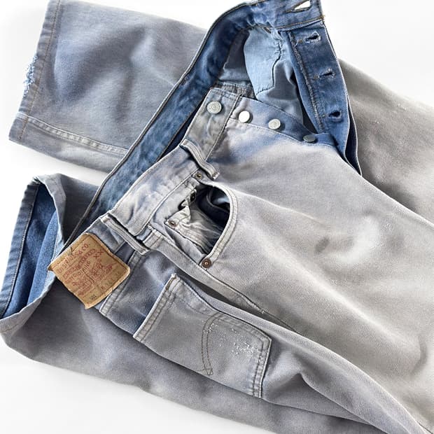 (Rare) 90s 빈티지 리바이스 501 애쉬 그레이 페이드 데님 팬츠