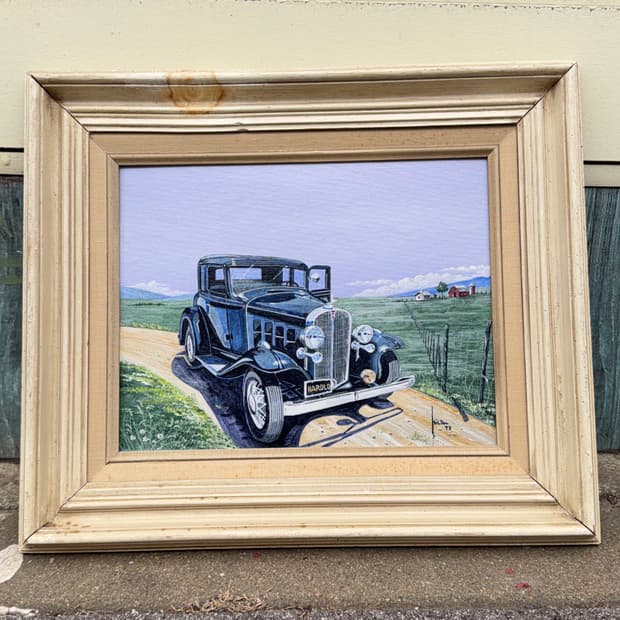 빈티지 소품 USA 캔버스 나무 액자