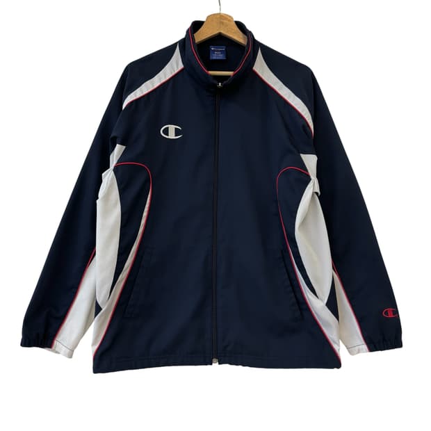 챔피온 더블 로고 바람막이 자켓 네이비