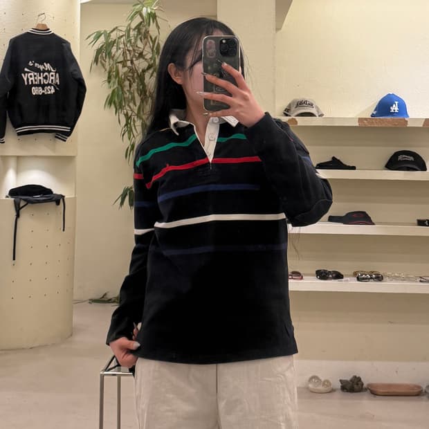 폴로 랄프로렌 스트라이프 럭비티 U660