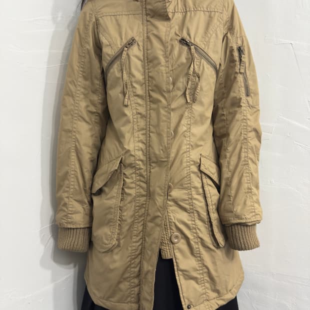 backnumber beige fur hood twoway jacket