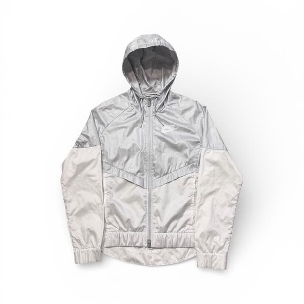 Nike (W) 실버 화이트 투웨이 윈드러너 자켓