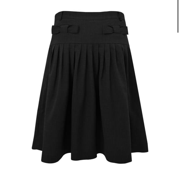 BOW TUCK MIDI SKIRT (BLACK)