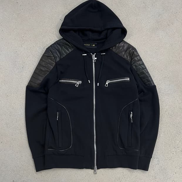 발망 X H&M 패널 바이커 후드집업