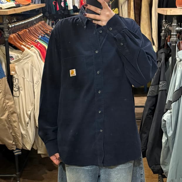 [HI] Carhartt 칼하트 코듀로이 긴팔셔츠 네이비