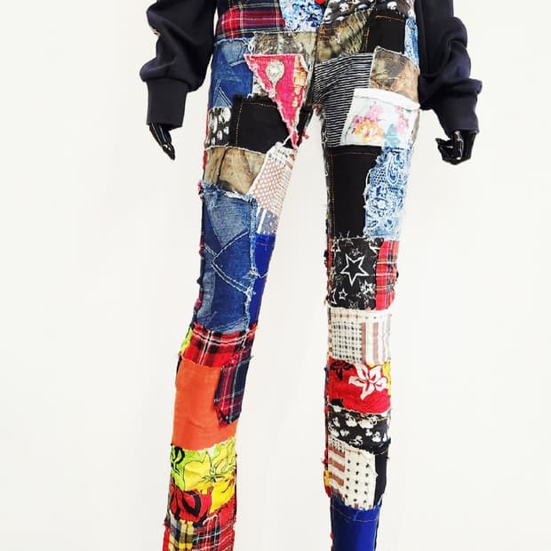 패치 데님 바지