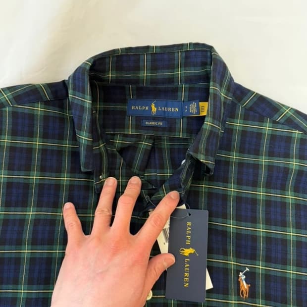 [미 시착 새 상품] 폴로 랄프로렌 타탄체크셔츠 s(남녀공용)
