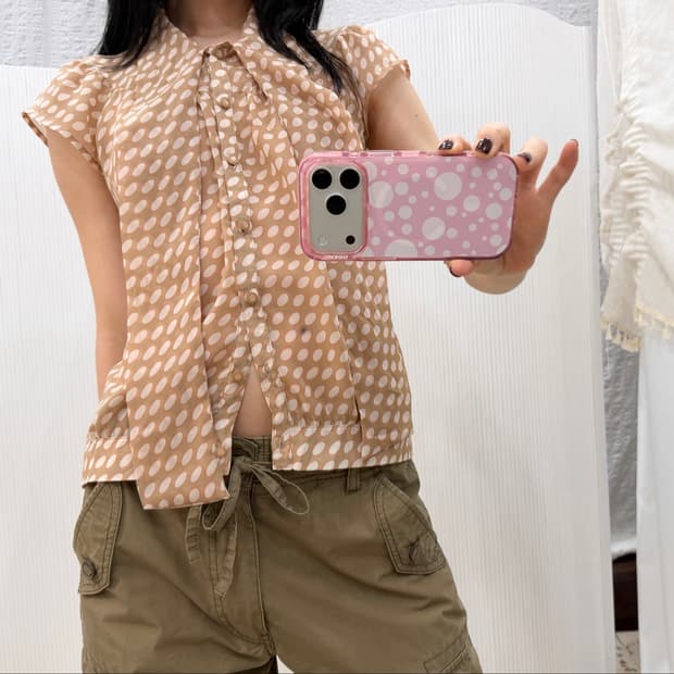Sheer soft dot blouse