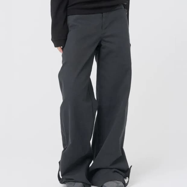 미세키서울 Flap layered wide pants CHARCOAL