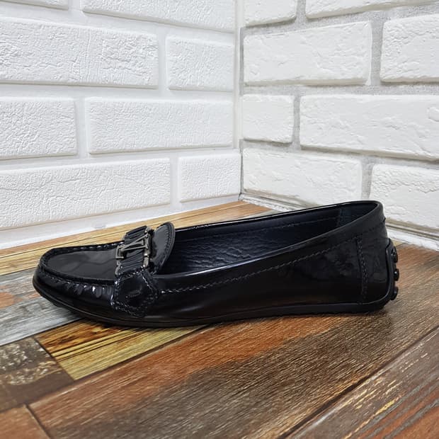 [37/정품] 루이비통 페이턴트 로퍼 블랙 드라이빙슈즈